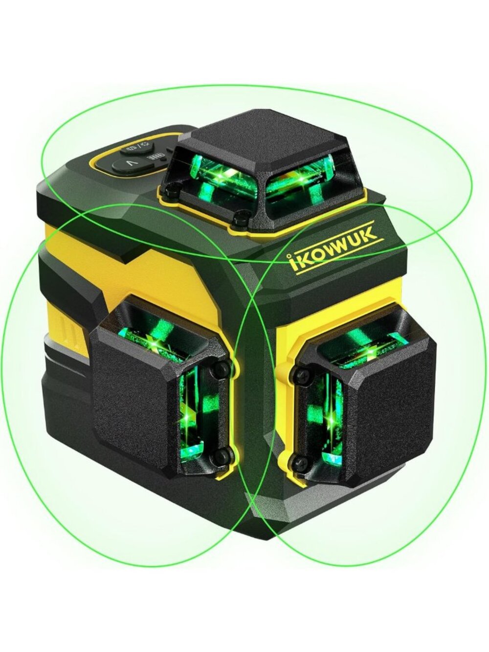 12-Line Green Laser Level with Rechargeable 5200mAh Battery - Precision Tool